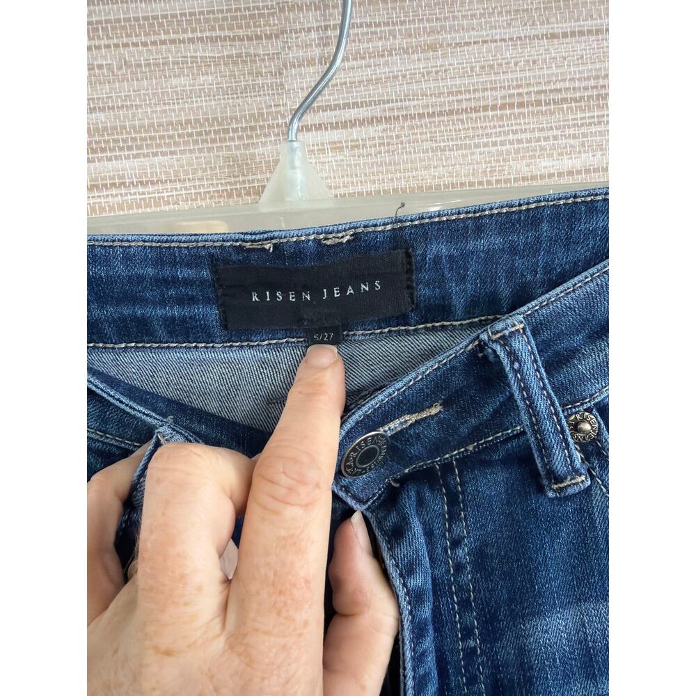 Risen Hi Waisted Flare Jeans women's size 5/27 - Picture 4 of 7